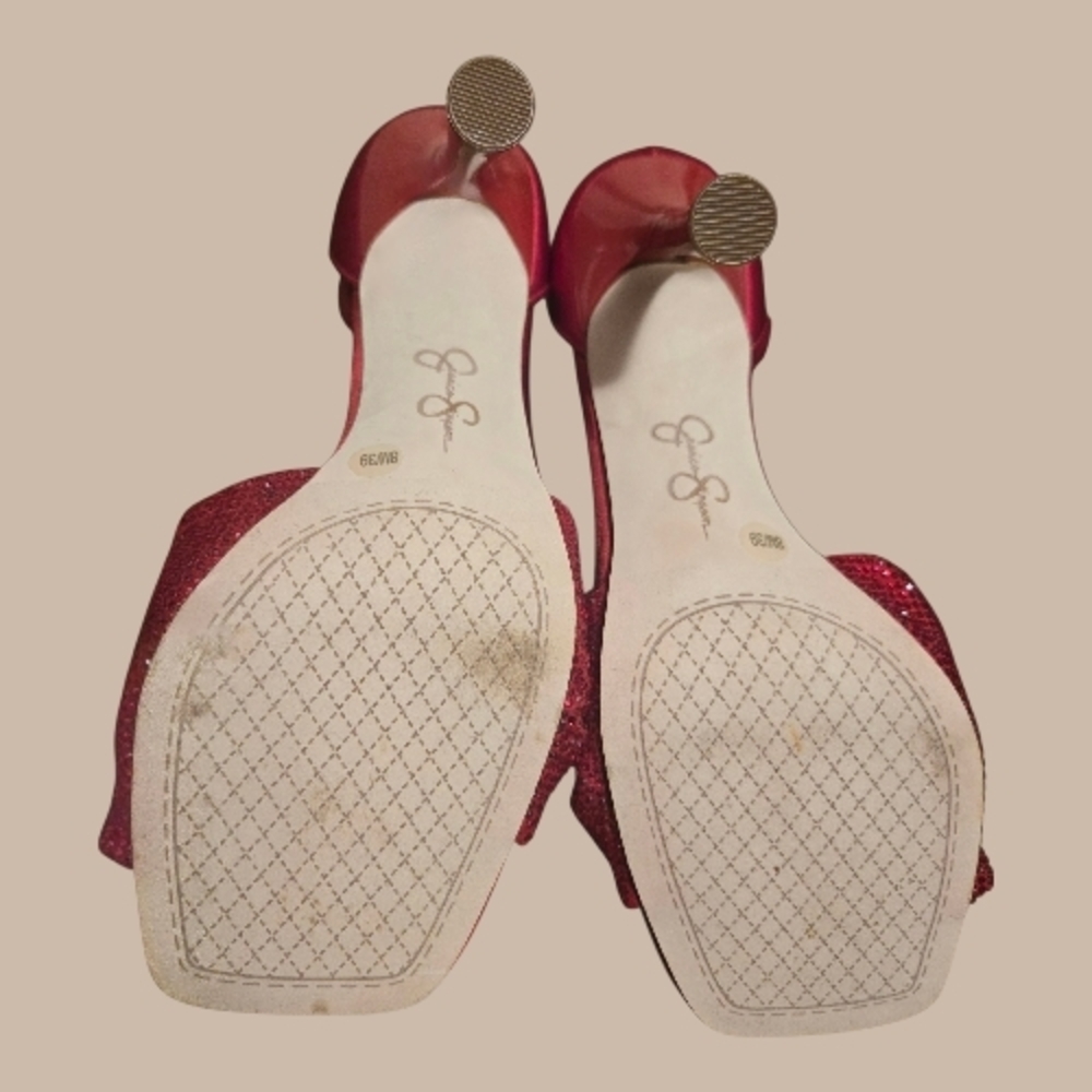 Jessica Simpson Elegant Red Women's Heels- Size 8m - Picture 4 of 7